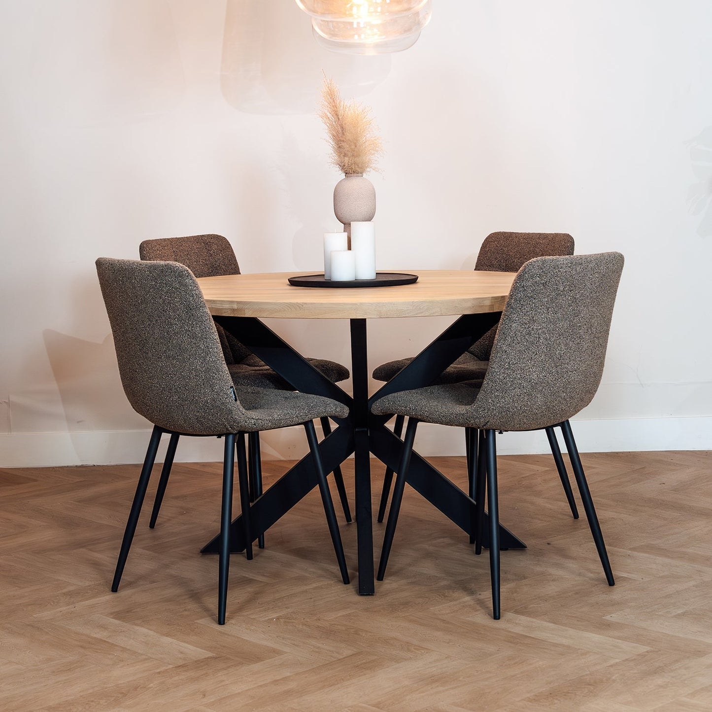 Eetkamerstoel Tess | Bouclé Bruin