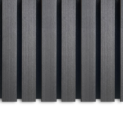 Akoestische Wandpanelen Antraciet-Hout | 240cm x 60cm | 3-zijdig écht houtfineer