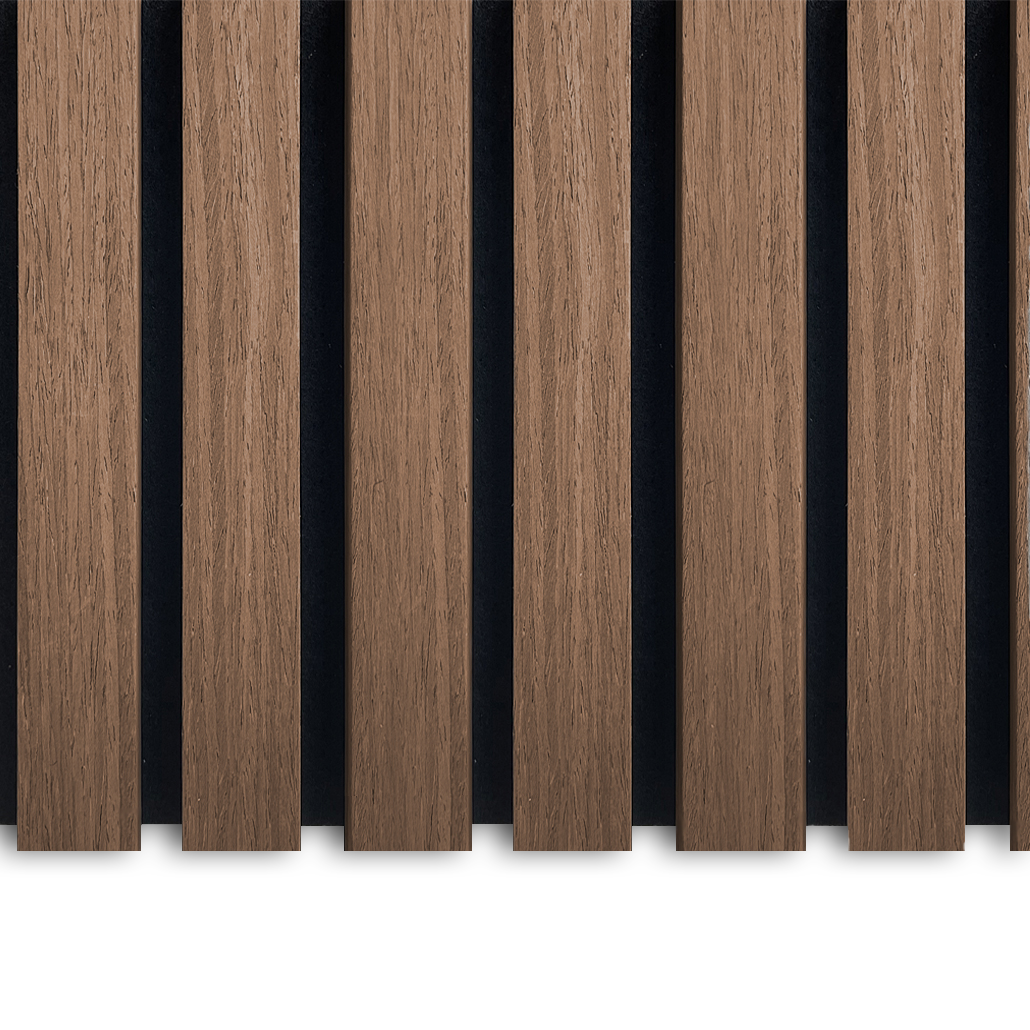 Akoestische Wandpanelen Gerookt Eiken-Hout | 270cm x 60cm | 3-zijdig écht houtfineer