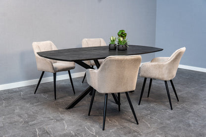 Eetkamerstoel Bornholm Zand met zwart onderstel