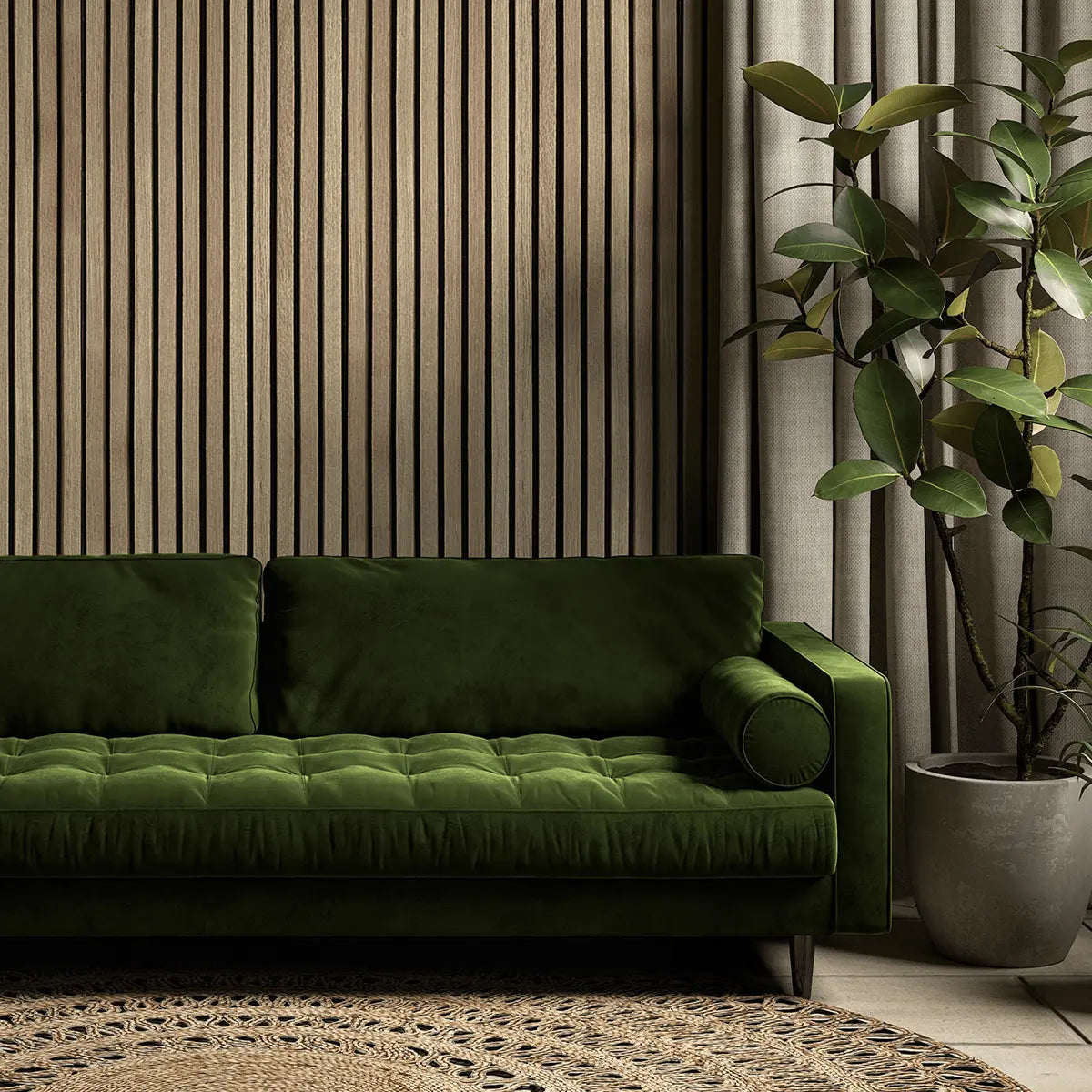 Akoestische Wandpanelen Naturel Eiken-Hout | 240cm x 60cm | 3-zijdig écht houtfineer