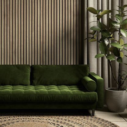 Akoestische Wandpanelen Naturel Eiken-Hout | 240cm x 60cm | 3-zijdig écht houtfineer