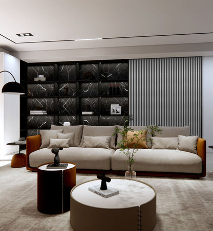 Akoestische Wandpanelen Grijs Walnoot-Hout | 270cm x 60cm | 3-zijdig écht houtfineer