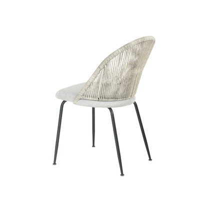 Eetkamerstoel Roskilde Lichtgrijs Linnen met zwart onderstel